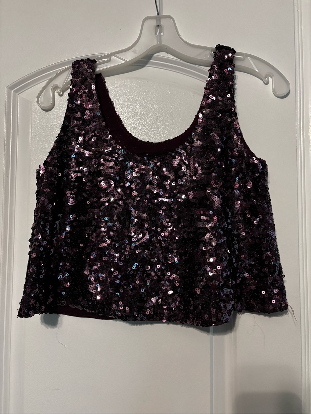 Foreign Exchange Sequined Tank Top - Deep Purple Small